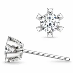 2 x 0,30 ct lab grown diamant solitaireørestikker i 14 karat hvidguld med lab grown diamant 