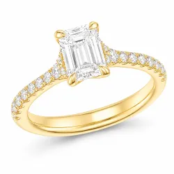 lab grown diamant ring i 14 karat guld 1,0 ct 0,25 ct