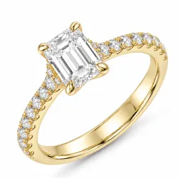 lab grown diamant ring i 14 karat guld 1,0 ct 0,25 ct