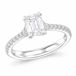 lab grown diamant ring i 14 karat hvidguld 1,0 ct 0,25 ct