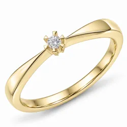 0,05 ct lab grown diamant solitairering i 14 karat guld 0,05 ct