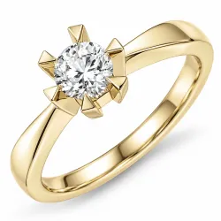 1,00 ct lab grown diamant solitairering i 14 karat guld 1,0 ct