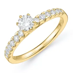 lab grown diamant ring i 14 karat guld 0,52 ct 0,24 ct