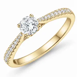 lab grown diamant ring i 14 karat guld 0,40 ct 0,17 ct