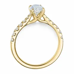 oval lab grown diamant ring i 14 karat guld 1,0 ct 0,34 ct