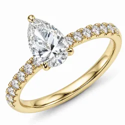 lab grown diamant guld ring i 14 karat guld 1,0 ct 0,26 ct
