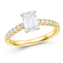 lab grown diamant ring i 14 karat guld 1,0 ct 0,26 ct