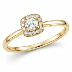 lab grown diamant ring i 14 karat guld 0,20 ct 0,07 ct