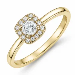 lab grown diamant ring i 14 karat guld 0,20 ct 0,07 ct