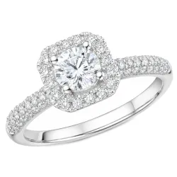 lab grown diamant ring i 14 karat hvidguld 0,52 ct 0,49 ct