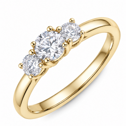 lab grown diamant ring i 14 karat guld 0,30 ct 0,20 ct
