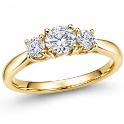 lab grown diamant ring i 14 karat guld 0,30 ct 0,20 ct
