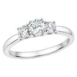 lab grown diamant ring i 14 karat hvidguld 0,30 ct 0,20 ct