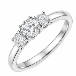 lab grown diamant ring i 14 karat hvidguld 0,30 ct 0,20 ct