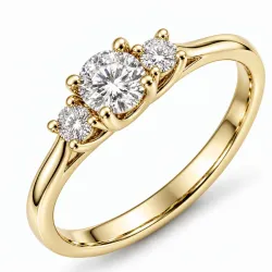 lab grown diamant ring i 14 karat guld 0,30 ct 0,10 ct