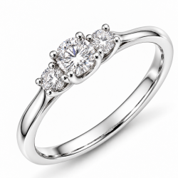 lab grown diamant ring i 14 karat hvidguld 0,25 ct 0,16 ct