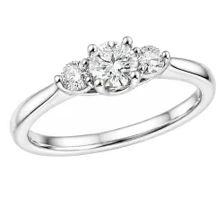lab grown diamant ring i 14 karat hvidguld 0,25 ct 0,16 ct