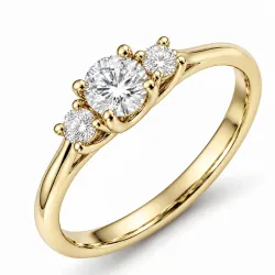 lab grown diamant ring i 14 karat guld 0,25 ct 0,26 ct