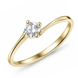lab grown diamant solitairering i 14 karat guld 0,25 ct