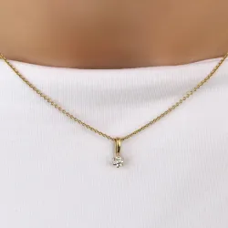 0,10 ct lab grown diamant vedhæng i 14 karat guld 0,10 ct