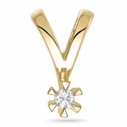 0,05 ct lab grown diamant vedhæng i 14 karat guld 0,05 ct