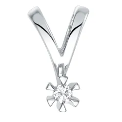 0,05 ct lab grown diamant vedhæng i 14 karat hvidguld 0,05 ct