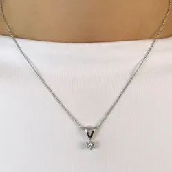 0,20 ct lab grown diamant vedhæng i 14 karat hvidguld