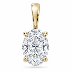 1,00 ct lab grown diamant solitairevedhæng i 14 karat guld 1,0 ct