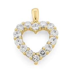 hjerte lab grown diamant vedhæng i 14 karat guld 1,3 ct