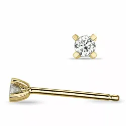 2 x 0,05 ct lab grown diamant solitaireørestikker i 14 karat guld med lab grown diamant 