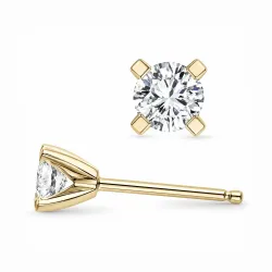 2 x 0,20 ct lab grown diamant solitaireørestikker i 14 karat guld med lab grown diamant 