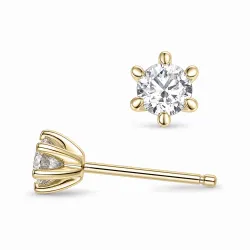 2 x 0,20 ct lab grown diamant solitaireørestikker i 14 karat guld med lab grown diamant 