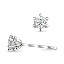 2 x 0,20 ct lab grown diamant solitaireørestikker i 14 karat hvidguld med lab grown diamant 