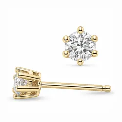 2 x 0,20 ct lab grown diamant solitaireørestikker i 14 karat guld med lab grown diamant 
