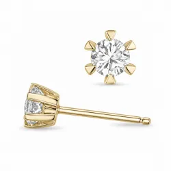 2 x 0,20 ct lab grown diamant solitaireørestikker i 14 karat guld med lab grown diamant 