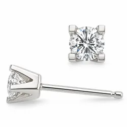 2 x 0,50 ct lab grown diamant solitaireørestikker i 14 karat hvidguld med lab grown diamant 