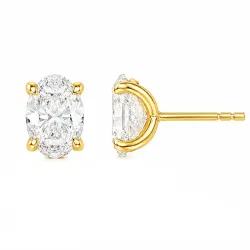 2 x 0,40 ct lab grown diamant solitaireørestikker i 14 karat guld med lab grown diamant (CVD) 