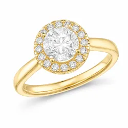lab grown diamant ring i 14 karat guld 1,0 ct 0,21 ct