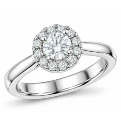 lab grown diamant ring i 14 karat hvidguld 0,50 ct 0,23 ct