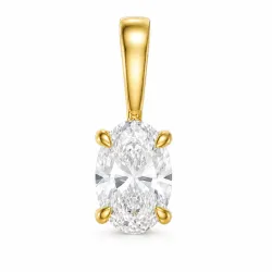 0,30 ct lab grown diamant solitairevedhæng i 14 karat guld 0,30 ct