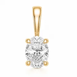 0,50 ct lab grown diamant solitairevedhæng i 14 karat guld 0,50 ct