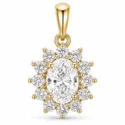 lab grown diamant vedhæng i 14 karat guld 0,46 ct 0,26 ct