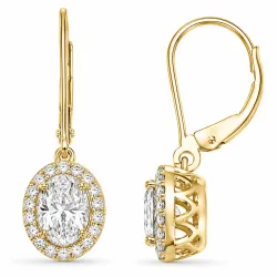 øreringe i 14 karat guld med lab grown diamant (CVD) og lab grown diamant (CVD) 