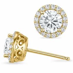 ørestikker i 14 karat guld med lab grown diamant (CVD) og lab grown diamant (CVD) 