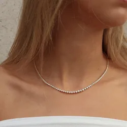 42 cm lab grown diamant halskæde i 14 karat guld 5,76 ct