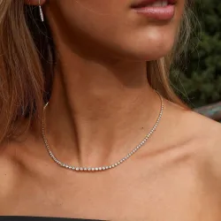42 cm lab grown diamant halskæde i 14 karat guld 5,76 ct
