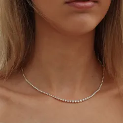 45 cm lab grown diamant halskæde i 14 karat guld 6,02 ct