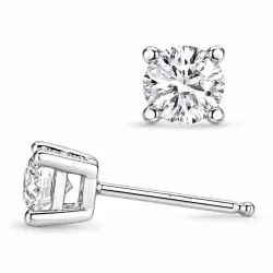 2 x 0,40 ct lab grown diamant hvidguld solitaireørestikker i 14 karat hvidguld med lab grown diamant 