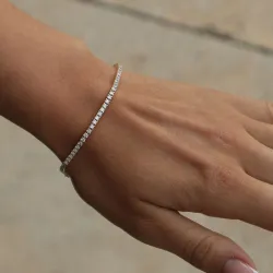 18 cm tennisarmbånd 3,00 ct i 14 karat guld