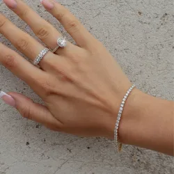 18 cm tennisarmbånd 5,00 ct i 14 karat guld